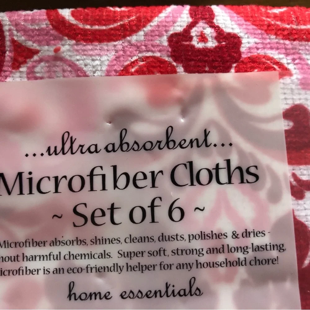 Lot of 6 Microfiber Cloths “ Red”